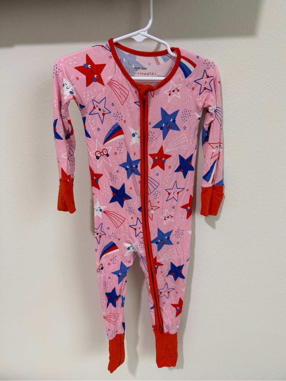 Little Sleepies Pink Star & Shooting Star Footed One-Piece Pajama